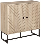 HOMCOM Aparador Sala Estar 2 Portas Prateleiras Armário Armazenamento Estilo Moderno Funcional 80x29,5x80 cm Madeira Preto | Aosom Portugal