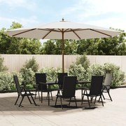 vidaXL Guarda-sol de jardim com poste de madeira 400x273 cm cor areia