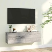 vidaXL Móvel parede TV 100x30x30 cm derivados de madeira cinza sonoma