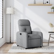 vidaXL Poltrona reclinável tecido cinzento-claro