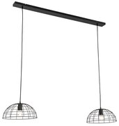 Candeeiro suspenso industrial preto 2 luzes - Hanze