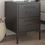 vidaXL Mesa de cabeceira 36x39x50,5 cm aço preto