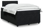 vidaXL Cama boxspring com colchão 120x200 cm veludo preto