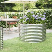 vidaXL Canteiro elevado jardim 100x100x68 aço galvanizado prateado