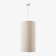 Lâmpada De Teto Suspensa Em Tecido Arlina Branco & Branco Partido Ø30 Cm - ?60 Cm Arlina - Sklum