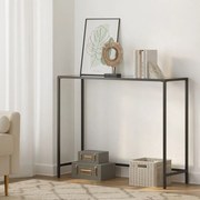 Mesa consola entrada linhas simples 35 x 100 x 80 cm vidro, aço preto