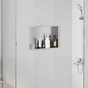 vidaXL Nichos de Chuveiro Prateado 45 x 30 x 9,5 cm Aço inoxidável