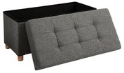 Banco dobrável acolchoado SONGMICS, baú com tampa, pés de madeira maciça, compacto, capacidade de 65 L, suporta até 300 kg, para quarto, corredor, quarto de criança, cinza escuro LSF16GYZ