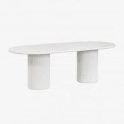 Mesa De Jantar Oval (220x100 Cm) Em Concreto Velia Branco - Sklum