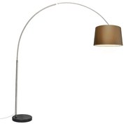 Candeeiro de Arco em Aço com Abajur em Tecido Castanho 45 cm - XXL