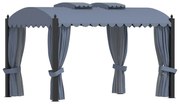 vidaXL Gazebo com cortinas 3x4 m aço antracite
