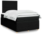 vidaXL Cama boxspring com colchão 120x190 cm tecido preto
