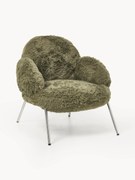 Poltrona em pelo sintético com pernas de metal Luan