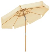 Guarda-chuva de jardim SONGMICS de 3 m, guarda-sol octogonal com proteção solar, poste e costelas de madeira, mecanismo de inclinação, base não incluída, para varanda, terraço, jardim ao ar livre, bege GPU32BE