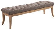 Banco Ramses em tecido com estrutura em antigo claro 46 x 150 x 38 cm Castanho acinzentado