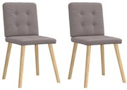 vidaXL Cadeiras de jantar 2 pcs tecido cinzento-acastanhado