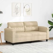 vidaXL Sofá de 2 lugares 140 cm tecido de microfibra cor creme