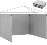 Outsunny Conjunto de 3 Paredes Laterais com Fecho de Correr para Pavilhão 3x3 m Cinza Claro | Aosom Portugal