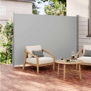 Toldo lateral extensível 200 x 350 cm para varanda Cinzento claro