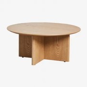 Mesa De Centro Redonda De Mdf (ø80 Cm) Saonara Natural - Sklum