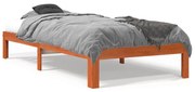 Estrutura de cama 90x190 cm madeira pinho maciça castanho cera