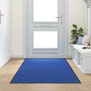 vidaXL Tapete de Entrada Azul e Preto 120 x 250 cm Poliamida e PVC