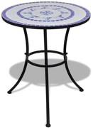 vidaXL Mesa de bistrô 60 cm mosaico azul e branco