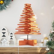 vidaXL Árvore de Natal decorativa 80 cm pinho maciço castanho-mel