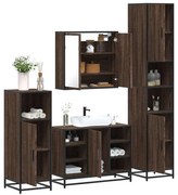 vidaXL 4 pcs conj. móveis WC derivados madeira cor carvalho castanho