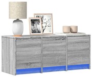 vidaXL Móvel de TV com luzes LED derivados de madeira cinzento sonoma