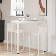 vidaXL Mesa de bar Branco 110 x 55 x 105 cm Madeira de Pinheiro Sólida