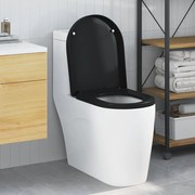 vidaXL Assento de Vaso Sanitário Ajustável Preto 48 x 36,5 x 4,5 cm