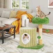 Arranhador pequeno de 50 cm de altura para gatos, estilo abacate, arranhador verde