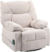 HOMCOM Sofá de Massagem com Função de Calor e deitar Giratório Até 150 Kg Estrutura de Metal 98x90x98 cm Bege | Aosom Portugal