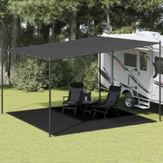 vidaXL Tapete de campismo para tenda PEAD 400x400 cm preto
