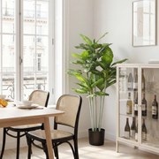 Planta artificial Calathea, altura 150 cm, vaso de cimento, 53 folhas - interior