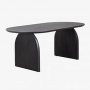 Mesa De Jantar Oval Em Madeira De Acácia (200x100 Cm) Bedum Preto Claro - Sklum