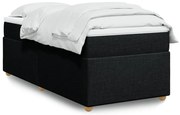 vidaXL Cama com molas/colchão 100x200 cm tecido preto