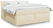 vidaXL Cama com molas/colchão 180x200 cm tecido cor creme