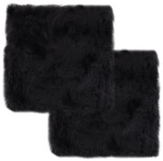 vidaXL Almofadas cadeira 2 pcs 40x40cm pele carneiro cinzento-escuro