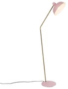 Candeeiro de pé retro rosa com bronze - Milou Retro