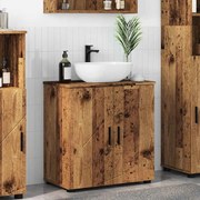 vidaXL Armário de Banheiro com porta Madeira Antiga 61 x 35 x 64 cm