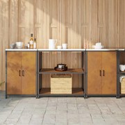 vidaXL Conjunto de Armazenamento de Cozinha 3 pcs Ferro Enferrujado