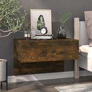 vidaXL Mesa de cabeceira de montagem na parede cor carvalho fumado