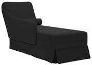 Chaise lounge c/ reforço/apoio de braços direito veludo preto