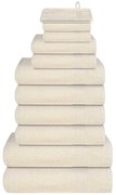 vidaXL 12 pcs Conjunto de toalhas FROGN 360 g/m² creme