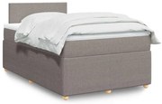 vidaXL Cama com molas/colchão 120x200 cm tecido castanho-acinzentado