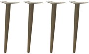 vidaXL Pés para mesa de centro formato cônico 4 peças aço natural 42-43 cm aço