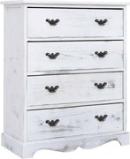 vidaXL Armário com gavetas 60x30x75 cm madeira branco