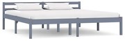 vidaXL Estrutura de cama 180x200 cm madeira pinho maciço cinzento